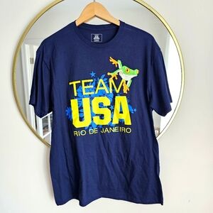 Team USA Rio De Janeiro Olympic T-Shirt XL 2016 Frog Graphic Navy